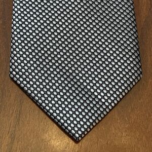 Zenio Black Gray Hand Made 100% Polyester Men’s Neck Tie Made In China